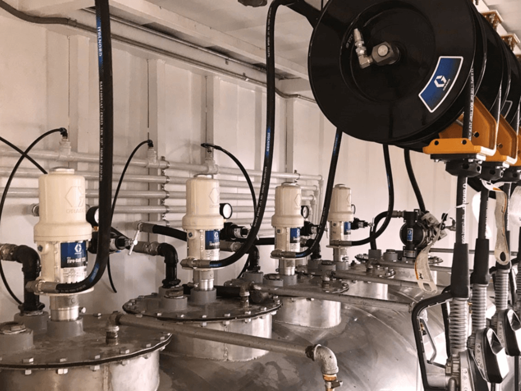 Pump and reels setup